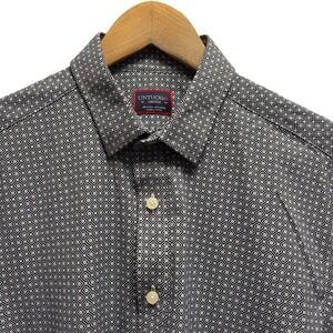 UNTUCKit Mens Medium Black/White Floral Performance Nylon Button Front Shirt euc